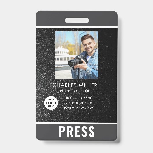 写真撮影者プレスバッジ バッジ (正面)