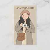 写真撮影者QRコード |モダンかわいい 名刺 (正面)