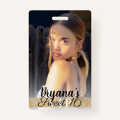 写真撮影金ゴールドVIPバースデーパーティーパス バッジ (裏面)