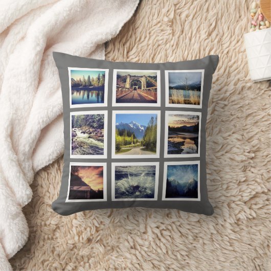 写真撮影18の写真のInstagramのすばらしい格子 クッション (ブランケット)