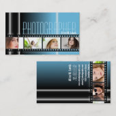 写真撮影35mmのフィルムの写真の名刺の青 名刺 (正面/裏面)