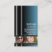 写真撮影35mmのフィルムの写真の名刺の青 名刺 (裏面)