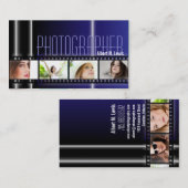 写真撮影35mmのフィルムの写真の名刺の青 名刺 (正面/裏面)