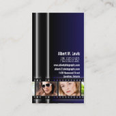 写真撮影35mmのフィルムの写真の名刺の青 名刺 (裏面)