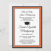 写真撮影：オレンジブラック&ホワイト卒業 案内状 (正面)