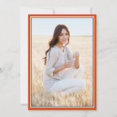 写真撮影：オレンジブラック&ホワイト卒業 案内状 (裏面)