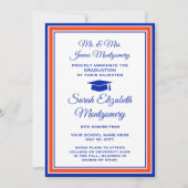 写真撮影：両親からオレンジとブルーの卒業 案内状 (正面)