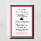 写真撮影：両親による紅白黒卒業 案内状 (正面)