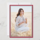 写真撮影：両親による紅白黒卒業 案内状 (裏面)