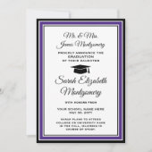 写真撮影：両親による紫と白 案内状 (正面)