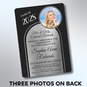 写真撮影：両親の黒人卒業発表 招待状