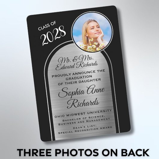 写真撮影：両親の黒人卒業発表 招待状