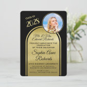 写真撮影：両親の黒人卒業発表 招待状 (スタンド正面)