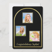 写真撮影：両親の黒人卒業発表 招待状 (裏面)