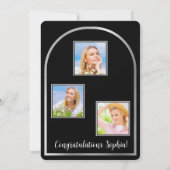 写真撮影：両親の黒人卒業発表 招待状 (裏面)