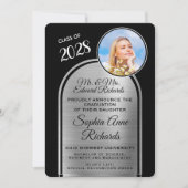 写真撮影：両親の黒人卒業発表 招待状 (正面)