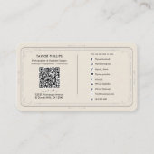 写真撮影 占い タロット 写真家 ソーシャルメディア QR 名刺 (裏面)