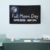 写真撮影-満月が付いている夜空 + あなたのアイディア 横断幕 (トレードショー)
