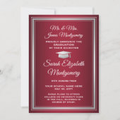 写真撮影：赤エレガント白 案内状 (正面)