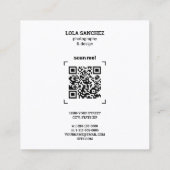 写真撮影 QRコードをスキャン スクエア名刺 (裏面)