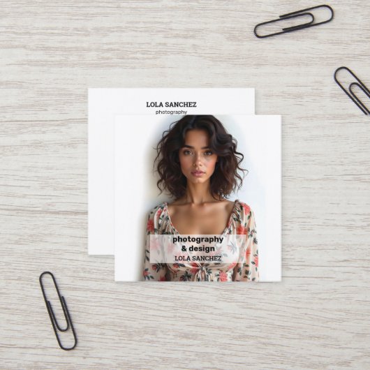 写真撮影 QRコードをスキャン スクエア名刺 (正面/裏面インサイチュ)