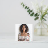 写真撮影 QRコードをスキャン スクエア名刺 (スタンド正面)