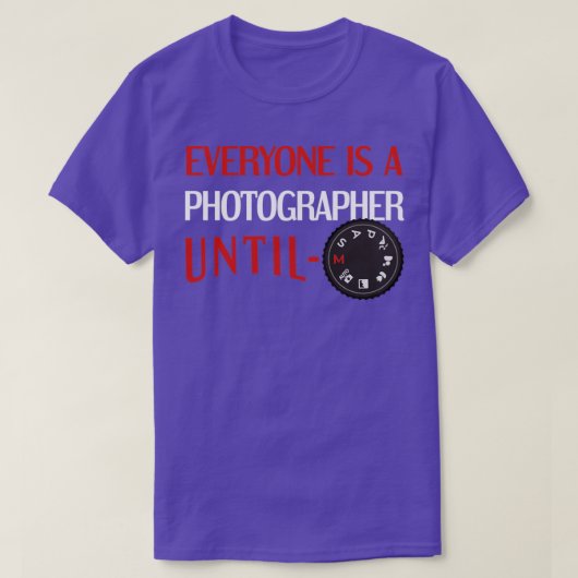 写真撮影DSLRモードダイヤル Tシャツ (デザイン正面)