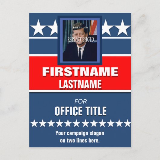 写真政治キャンペーンの追加 ポストカード (正面)