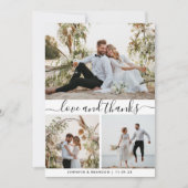 写真数々のありがエレガントとうスクリプトカード  サンキューカード (正面)