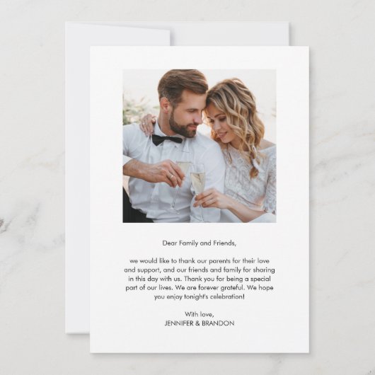 写真数々のありがエレガントとうスクリプトカード  サンキューカード (裏面)