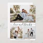 写真数々のありがエレガントとうスクリプトカード  サンキューカード (正面/裏面)