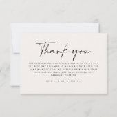 写真数々ののグ結婚レイにモダンよミニマルう サンキューカード (裏面)