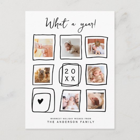 写真数々ののドードルフレーム年のクリスマス シーズンポストカード (正面)