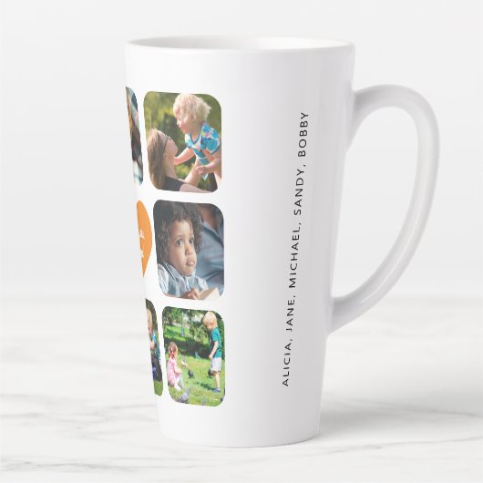 写真数々ののパーソナライズされたコラージュ カフェラテマグ (右)