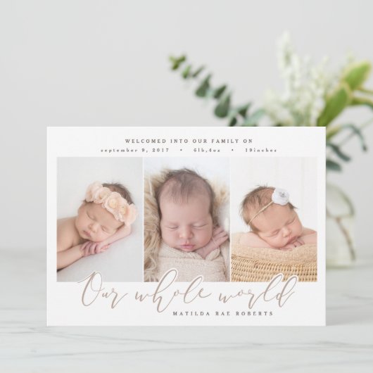 写真数々のの誕生発表 案内状 (スタンド正面)