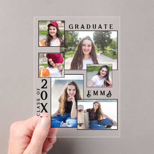 写真数々のアクリル2025卒業発表 アクリル招待状 (インサイチュ (ポータブル))