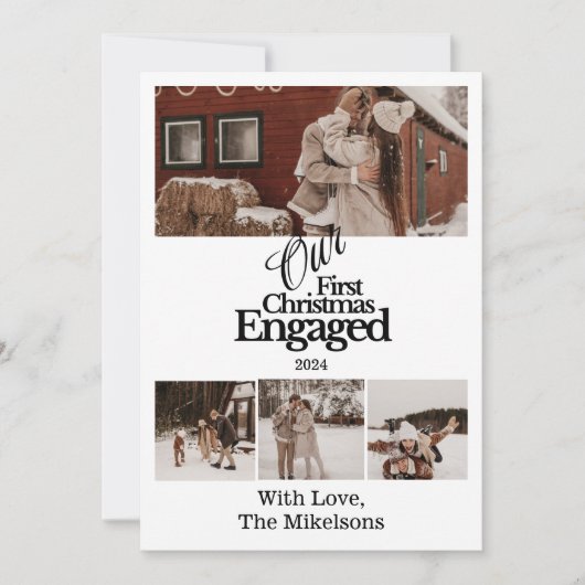 写真数々のエレガント初めてのクリスマス婚約した シーズンカード (正面)