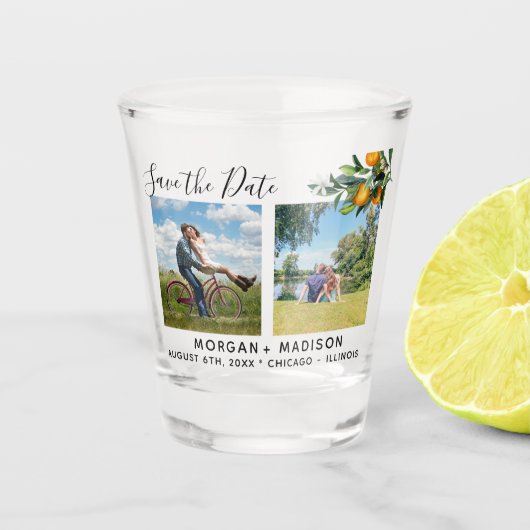 写真数々のオレンジ日付の保存 ショットグラス (正面)