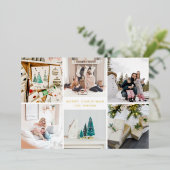 写真数々のカスタマイズ可能なメリークリスマス 箔シーズンカード (立ち正面)