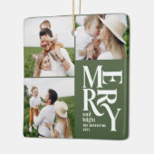 写真数々のカラフルモダングリーンタイポグラフィ セラミックオーナメント (左)