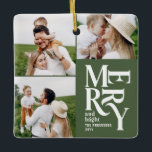 写真数々のカラフルモダングリーンタイポグラフィ セラミックオーナメント<br><div class="desc">カラフルヴィンテージグラフィックグメリーリータイポグラフィの数々のオーナメントデザイン。おもしろいのはっきりした休日コレクションの一部。</div>