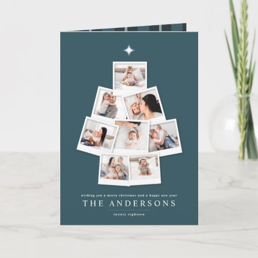 写真数々のクリスマスツリーホリデーカード カード (正面)