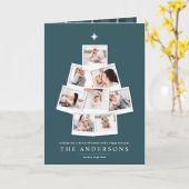 写真数々のクリスマスツリーホリデーカード カード (黄色い花)