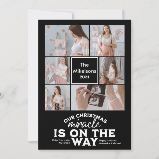 写真数々のクリスマス妊娠の発表 シーズンカード (正面)