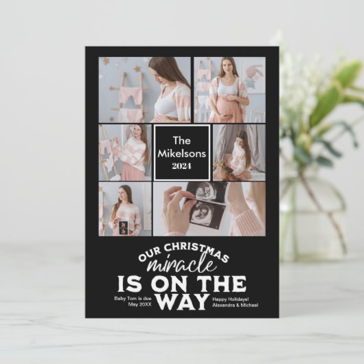 写真数々のクリスマス妊娠の発表 シーズンカード (スタンド正面)