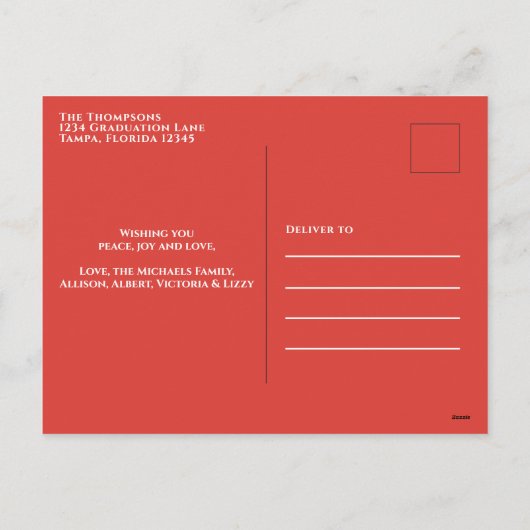 写真数々のクリスマス2枚お洒落写真 シーズンポストカード (裏面)