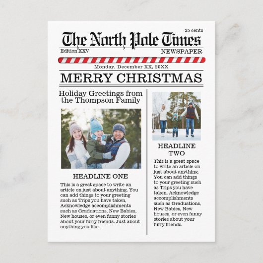 写真数々のクリスマス2枚お洒落写真 シーズンポストカード (正面)