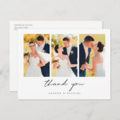 写真数々のコラージュありがとう結婚のはがき 案内ポストカード (正面/裏面)