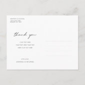 写真数々のコラージュありがとう結婚のはがき 案内ポストカード (裏面)