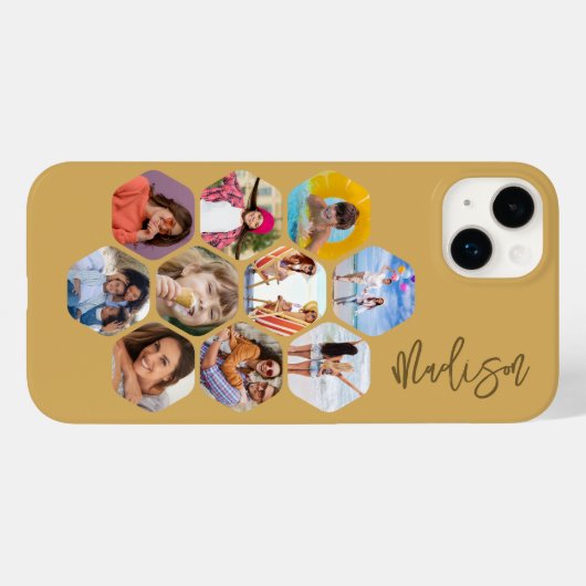 写真数々のコラージュシンプルパーソナライズされたモダン Case-Mate iPhoneケース (裏面 (横))